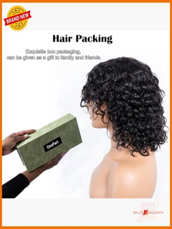 Short Water Wave Human Hair Wig with Bangs Glueless Brazilian Virgin Hair 12 main image 6